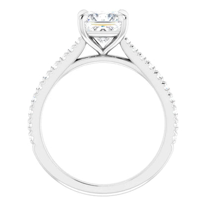 Princess White Gold Claw Set Style Engagement Ring