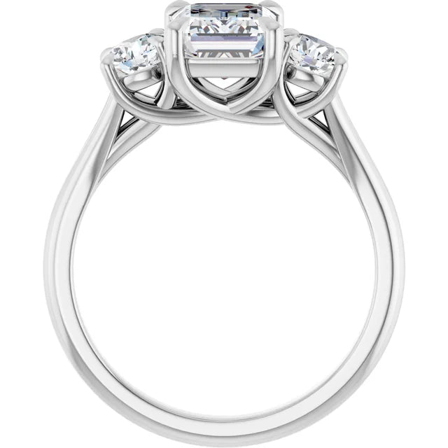 Emerald White Gold Accent Engagement Ring