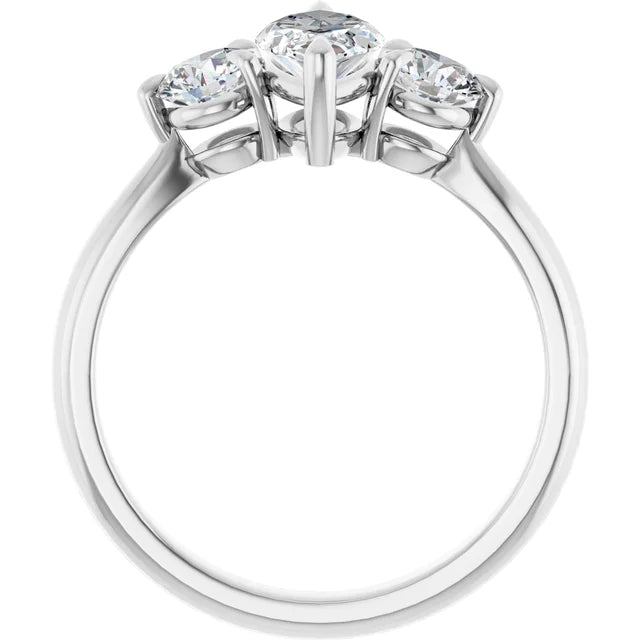 Marquise White Gold Accent Engagement Ring
