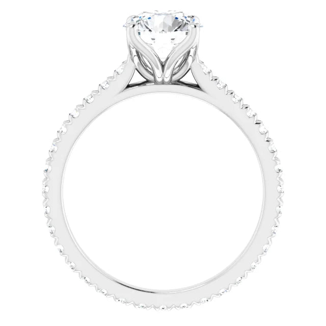 Round Brilliant White Gold Claw Set Eternity Style Engagement Ring