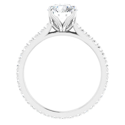 Round Brilliant White Gold Claw Set Eternity Style Engagement Ring