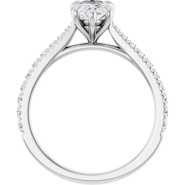 Pear White Gold Claw Set Style Engagement Ring
