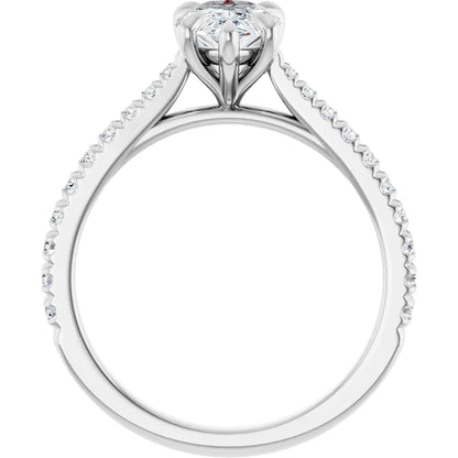 Pear White Gold Claw Set Style Engagement Ring