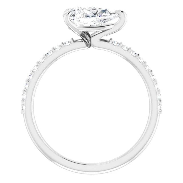 Pear White Gold East West Style Engagement Ring