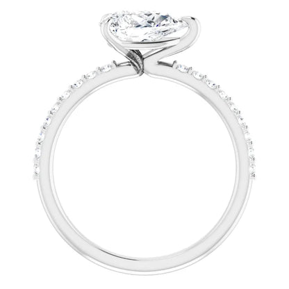 Pear White Gold East West Style Engagement Ring