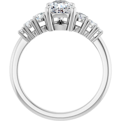 Pear White Gold Multi Stone Accent Style Engagement Ring