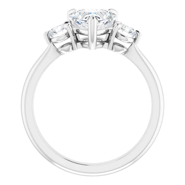 Heart White Gold Accent Engagement Ring