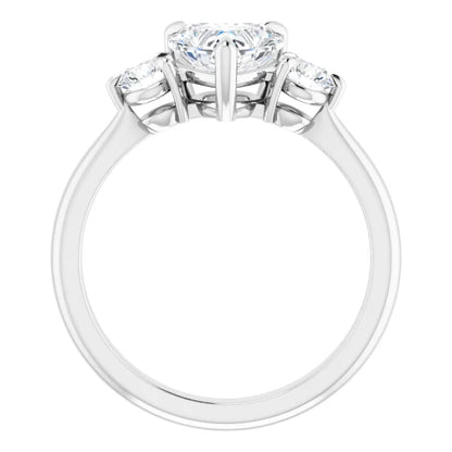 Heart White Gold Accent Engagement Ring