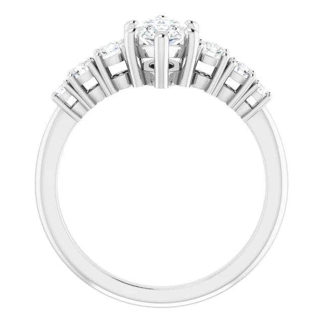 Marquise White Gold Multi Stone Accent Style Engagement Ring