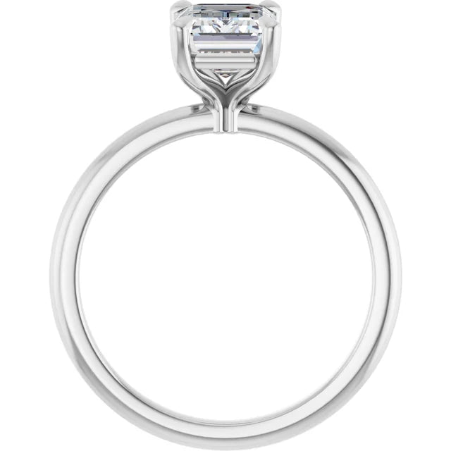 Emerald White Gold Solitaire Engagement Ring