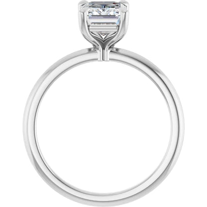 Emerald White Gold Solitaire Engagement Ring