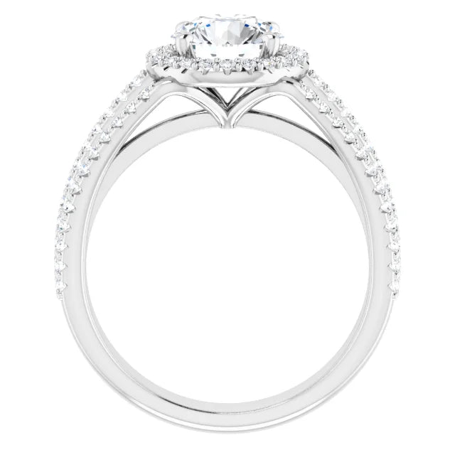 Round Brilliant White Gold Halo Style Engagement Ring