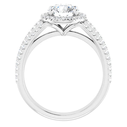 Round Brilliant White Gold Halo Style Engagement Ring