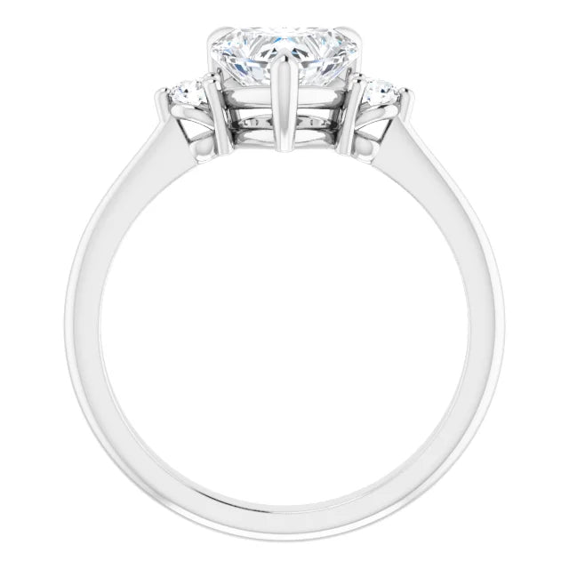 Heart White Gold Accent Engagement Ring