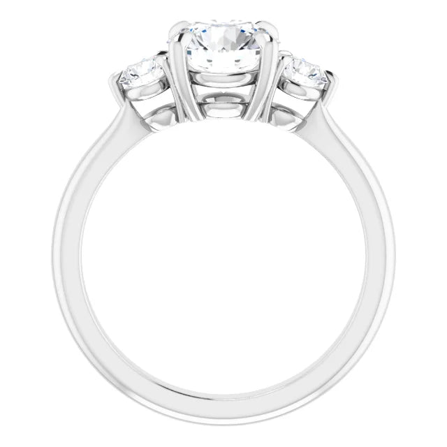 Round Brilliant White Gold Accent Engagement Ring