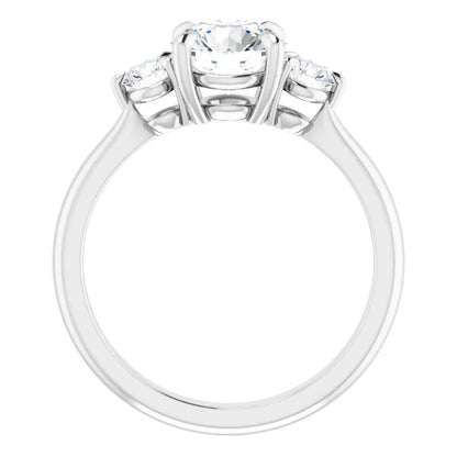 Round Brilliant White Gold Accent Engagement Ring