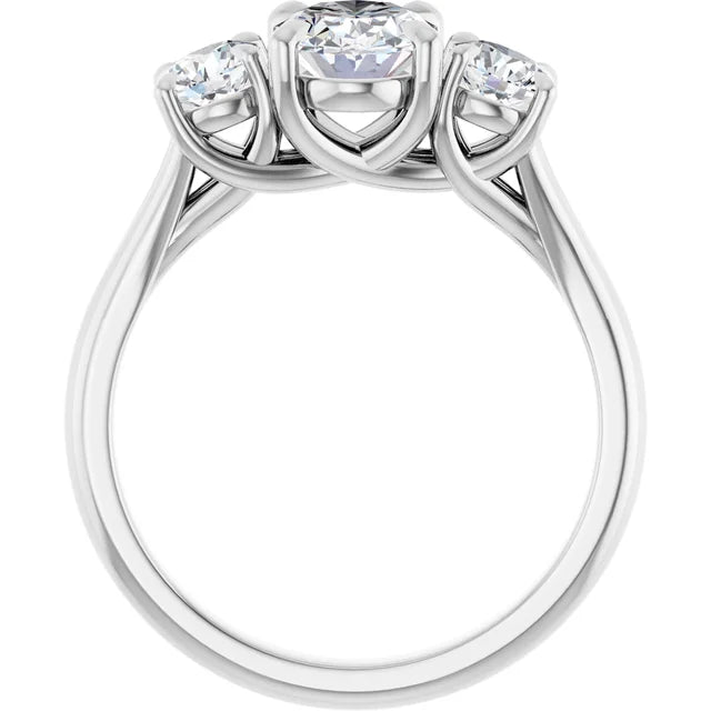 Oval White Gold Accent Engagement Ring