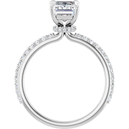 Emerald White Gold Claw Set Style Engagement Ring 