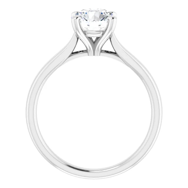Four Claw White Gold Round Brilliant Solitaire Engagement Ring