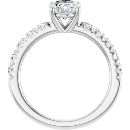 Oval White Gold Four Claw Set Style Engagement Ring