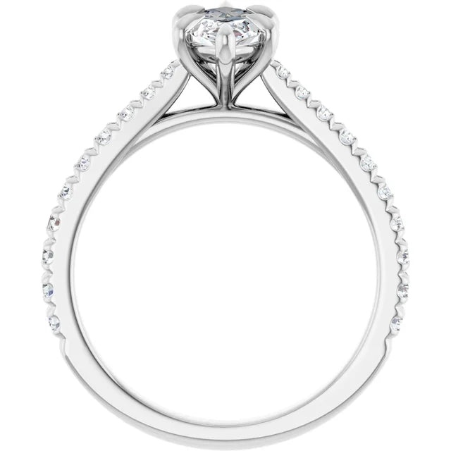 Marquise White Gold Claw Set Style Engagement Ring