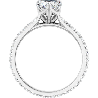Heart White Gold Claw Set Eternity Style Engagement Ring