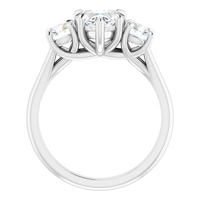Heart White Gold Accent Engagement Ring