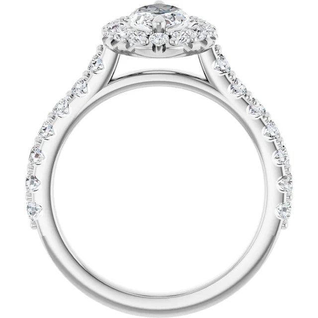 Marquise Halo White Gold Style Engagement Ring
