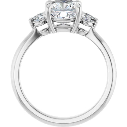 Cushion White Gold Accent Engagement Ring