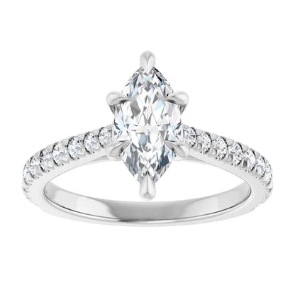 Marquise White Gold Claw Set Style Engagement Ring