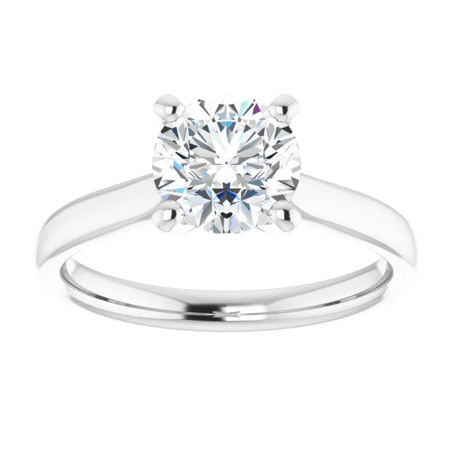 Four Claw White Gold Round Brilliant Solitaire Engagement Ring