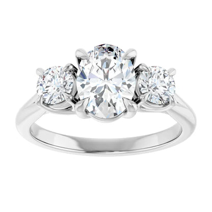 Oval White Gold Accent Engagement Ring