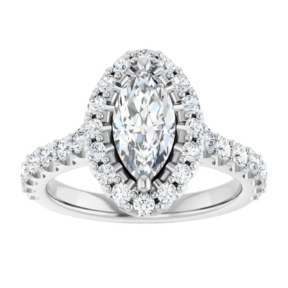 Marquise Halo White Gold Style Engagement Ring