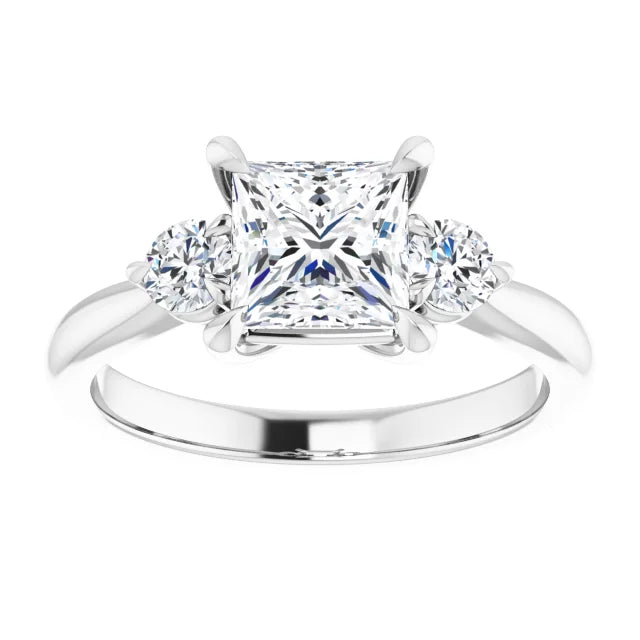 Princess White Gold Accent Engagement Ring