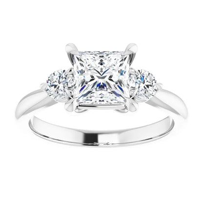 Princess White Gold Accent Engagement Ring