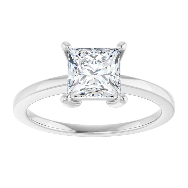 Princess White Gold Solitaire Style Engagement Ring