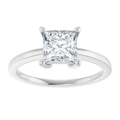 Princess White Gold Solitaire Style Engagement Ring