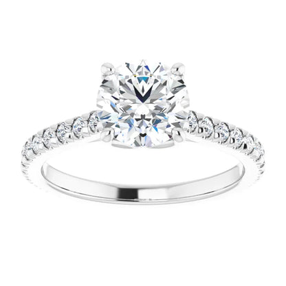 Round Brilliant White Gold Claw Set Eternity Style Engagement Ring