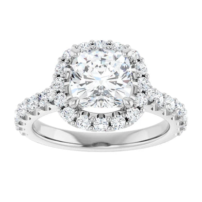 Cushion Halo White Gold Style Engagement Ring