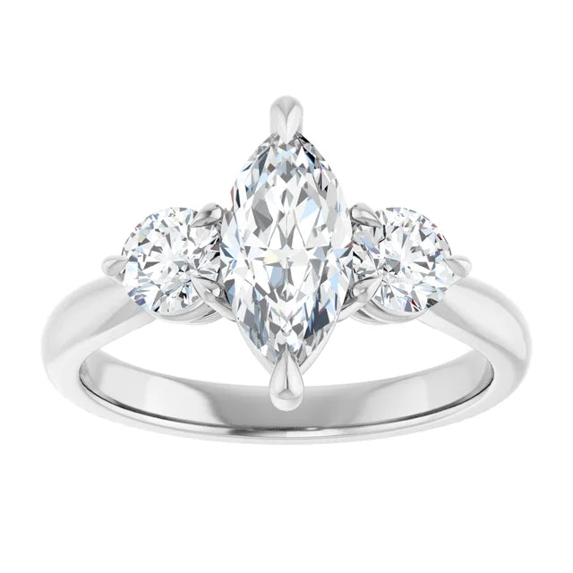 Marquise White Gold Accent Engagement Ring