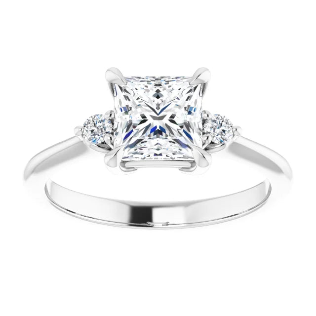 Princess White Gold Accent Engagement Ring