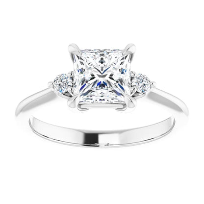 Princess White Gold Accent Engagement Ring