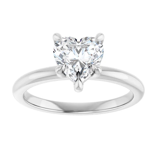 Heart White Gold Solitaire Engagement Ring