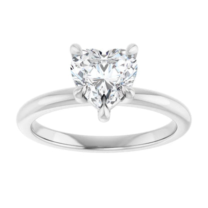 Heart White Gold Solitaire Engagement Ring