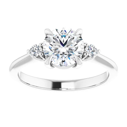 Round Brilliant White Gold Accent Engagement Ring