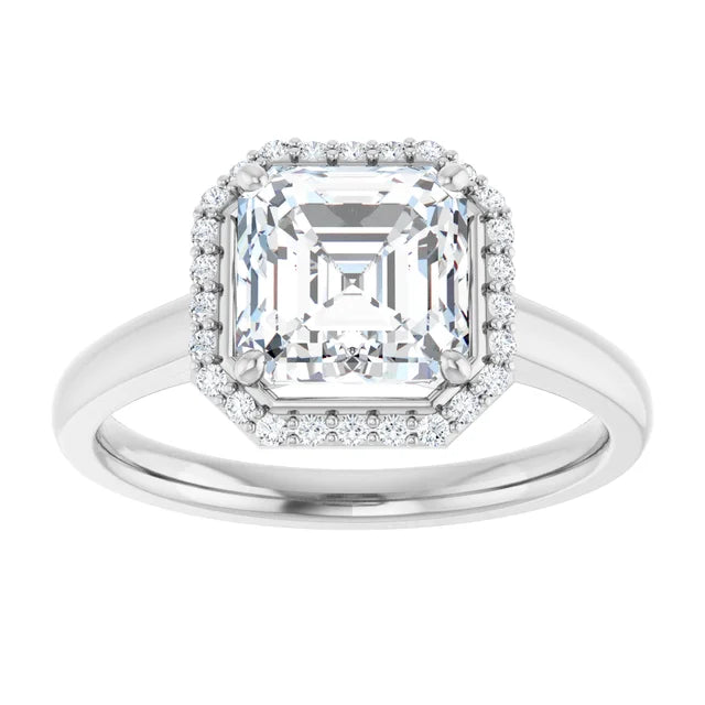 Asscher Halo Style Engagement Ring