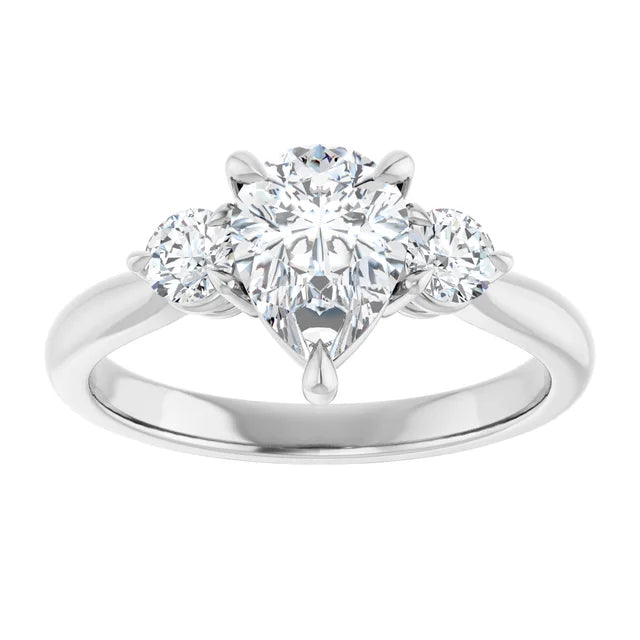 Pear White Gold Accent Engagement Ring