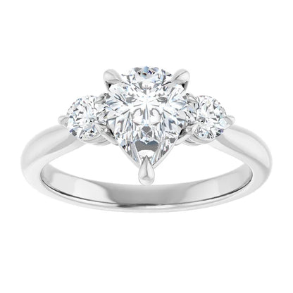 Pear White Gold Accent Engagement Ring