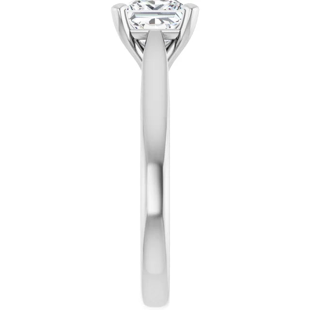 Four Claw White Gold Princess Solitaire Engagement Ring