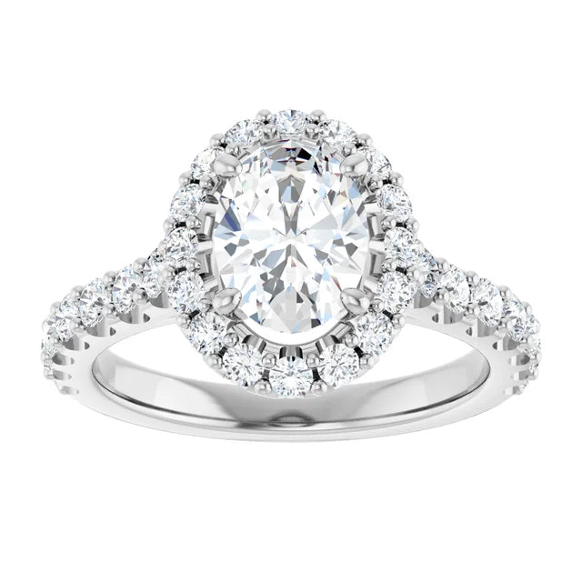 Oval Halo White Gold Style Engagement Ring
